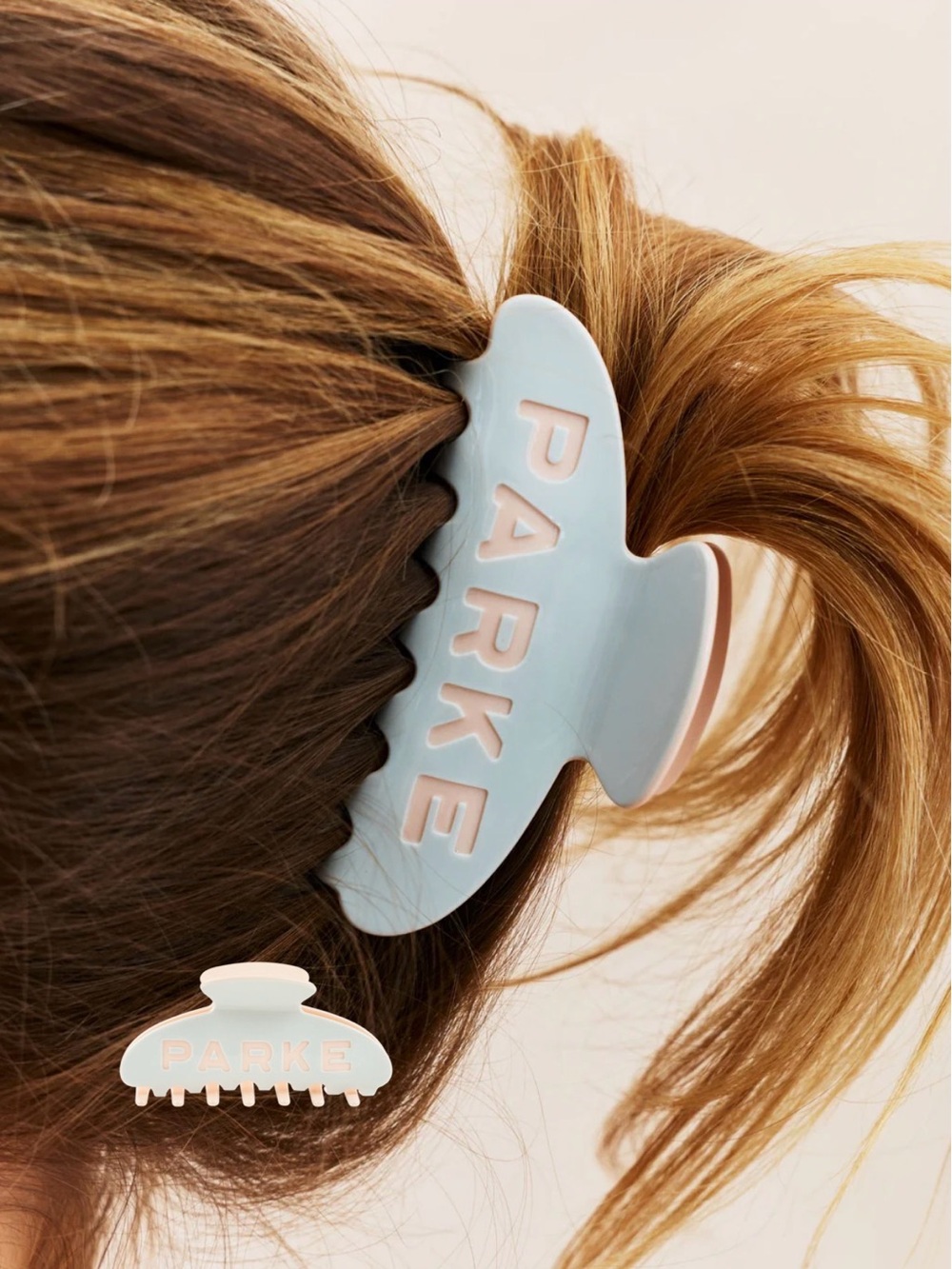 PARKE Pastel Blue & Pale Pink Hair Claw Clip in Sprinkle